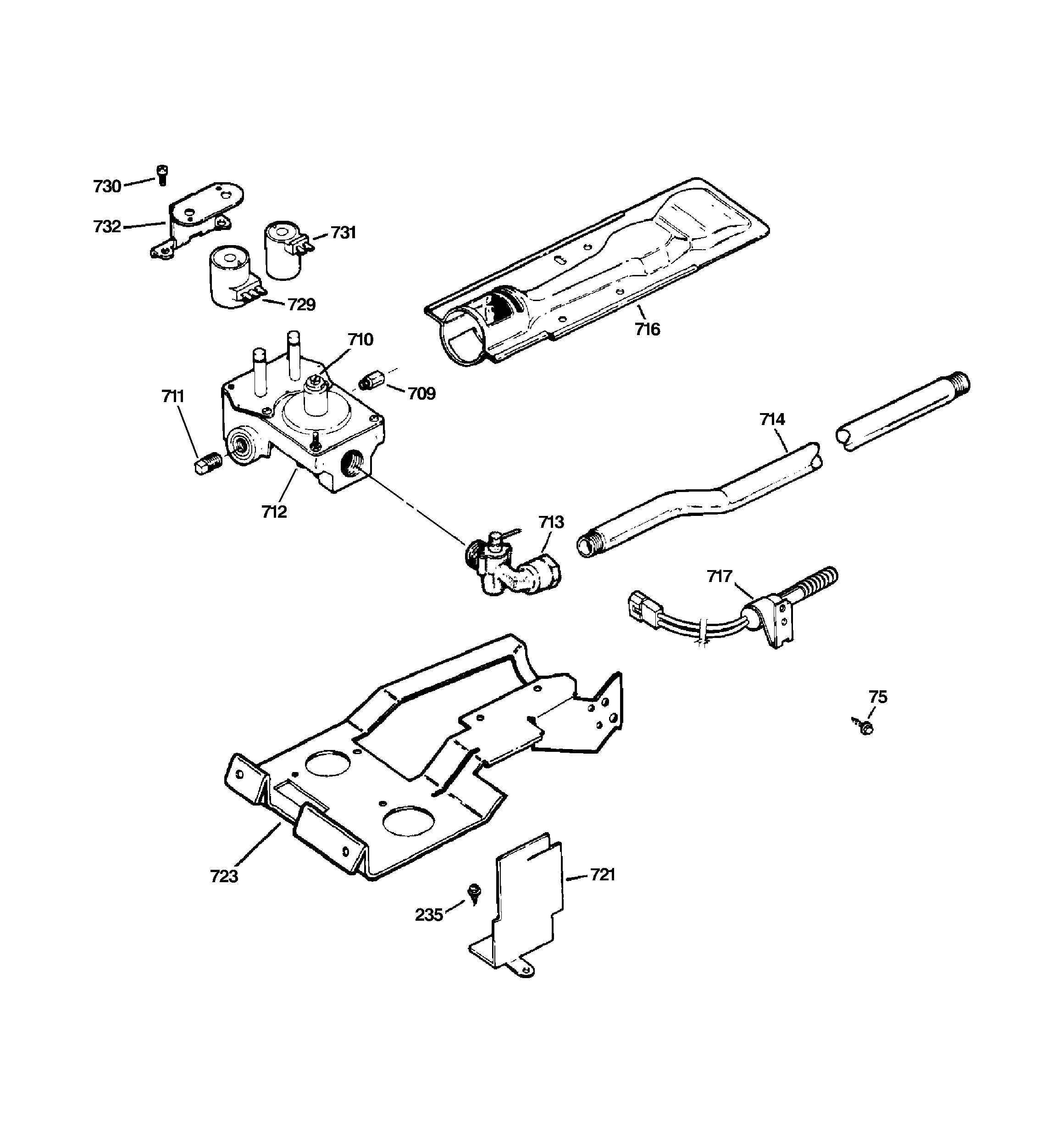 Gas valve & burner assembly