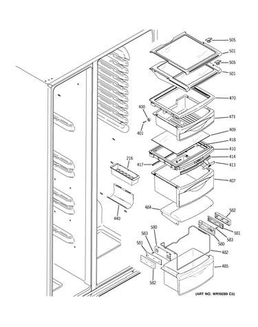 Fresh food shelves