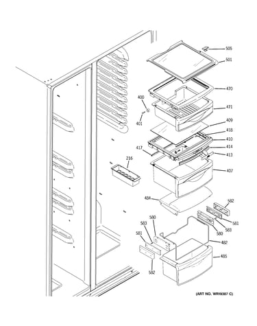 Fresh food shelves