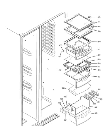 Fresh food shelves