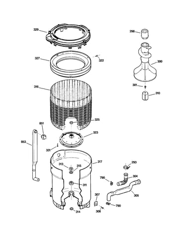 Tub, basket & agitator
