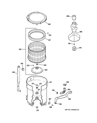 Tub, basket & agitator
