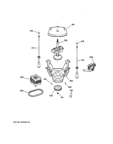 Suspension, pump & drive components