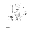 GE WCRE6270D0WW suspension, pump & drive components diagram
