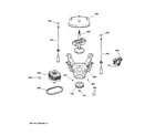 GE WDSR2080D0WW suspension, pump & drive components diagram