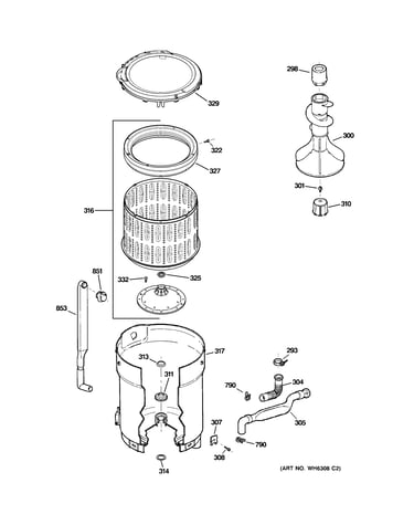 Tub, basket & agitator