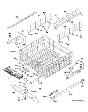 Upper rack assembly