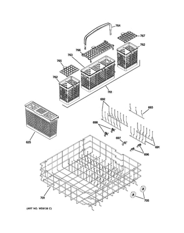 Lower rack assembly
