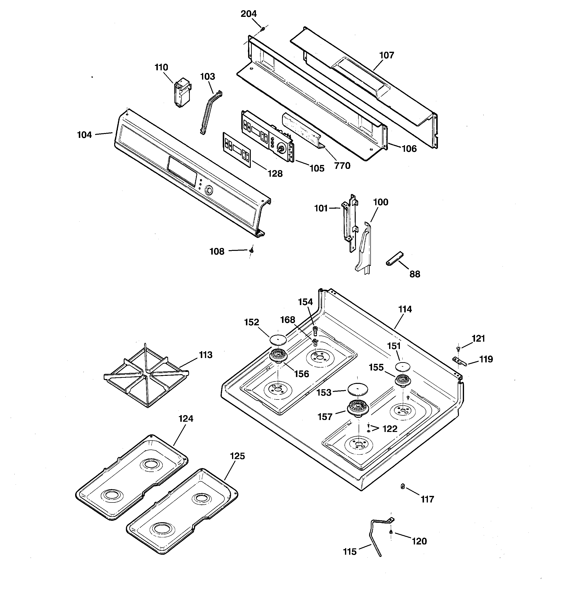 CONTROL PANEL & COOKTOP