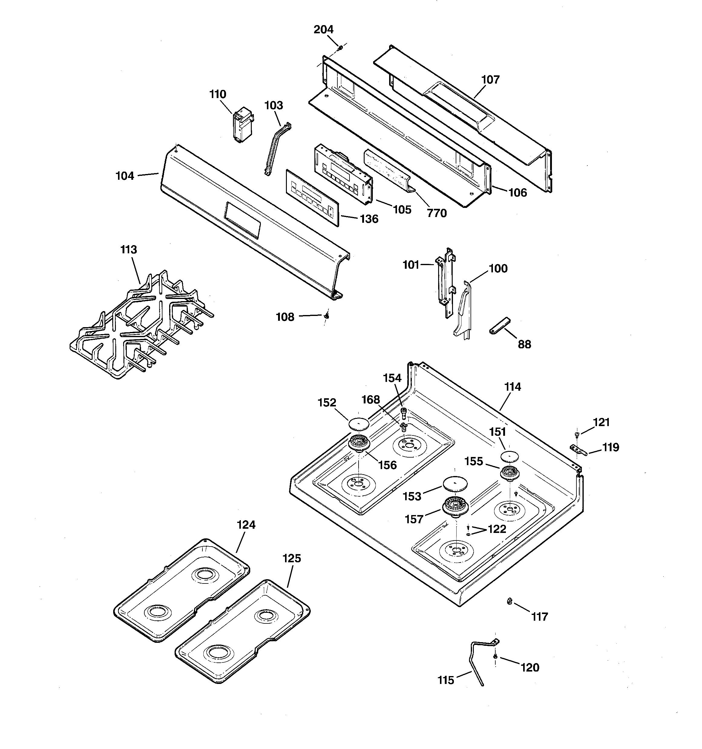 CONTROL PANEL & COOKTOP