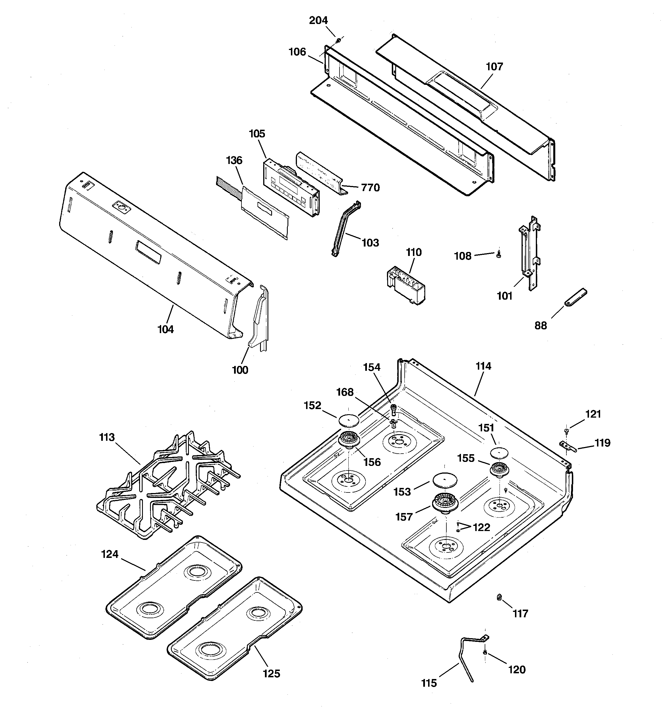 CONTROL PANEL & COOKTOP