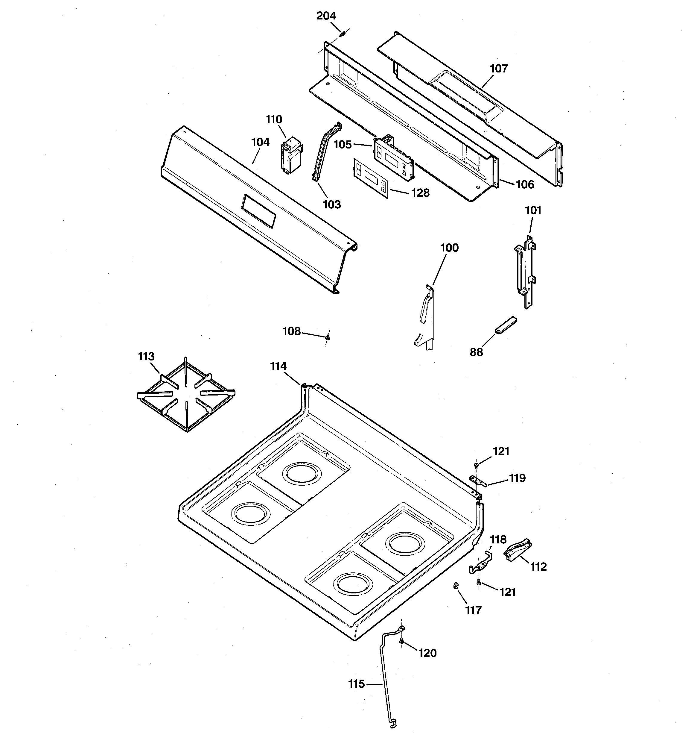 CONTROL PANEL & COOKTOP