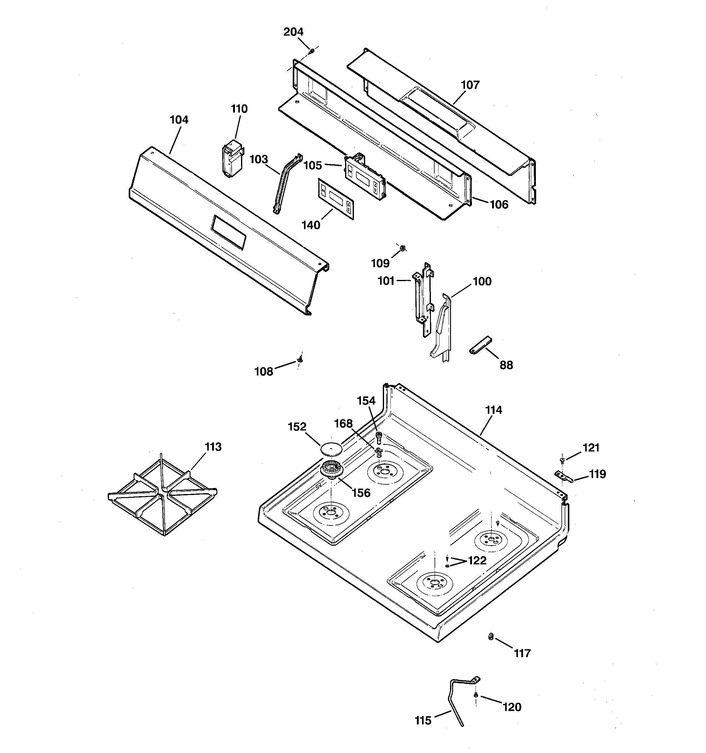 CONTROL PANEL & COOKTOP