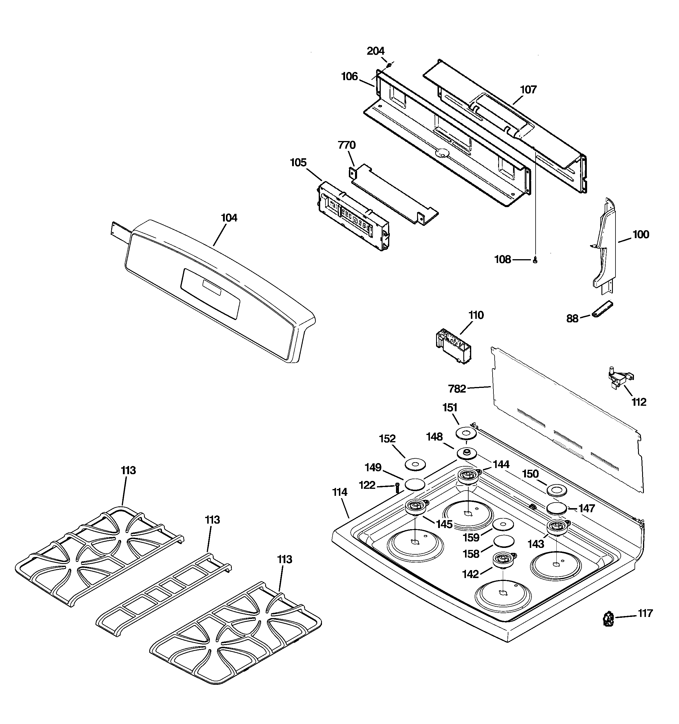 Control panel & cooktop