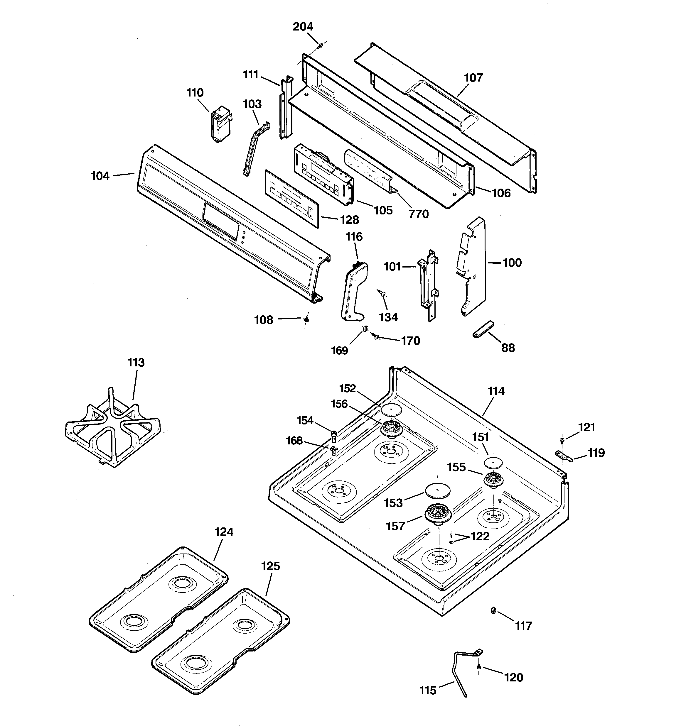 CONTROL PANEL & COOKTOP