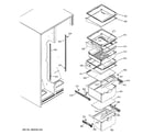 GE SSS25KFPCWW fresh food shelves diagram