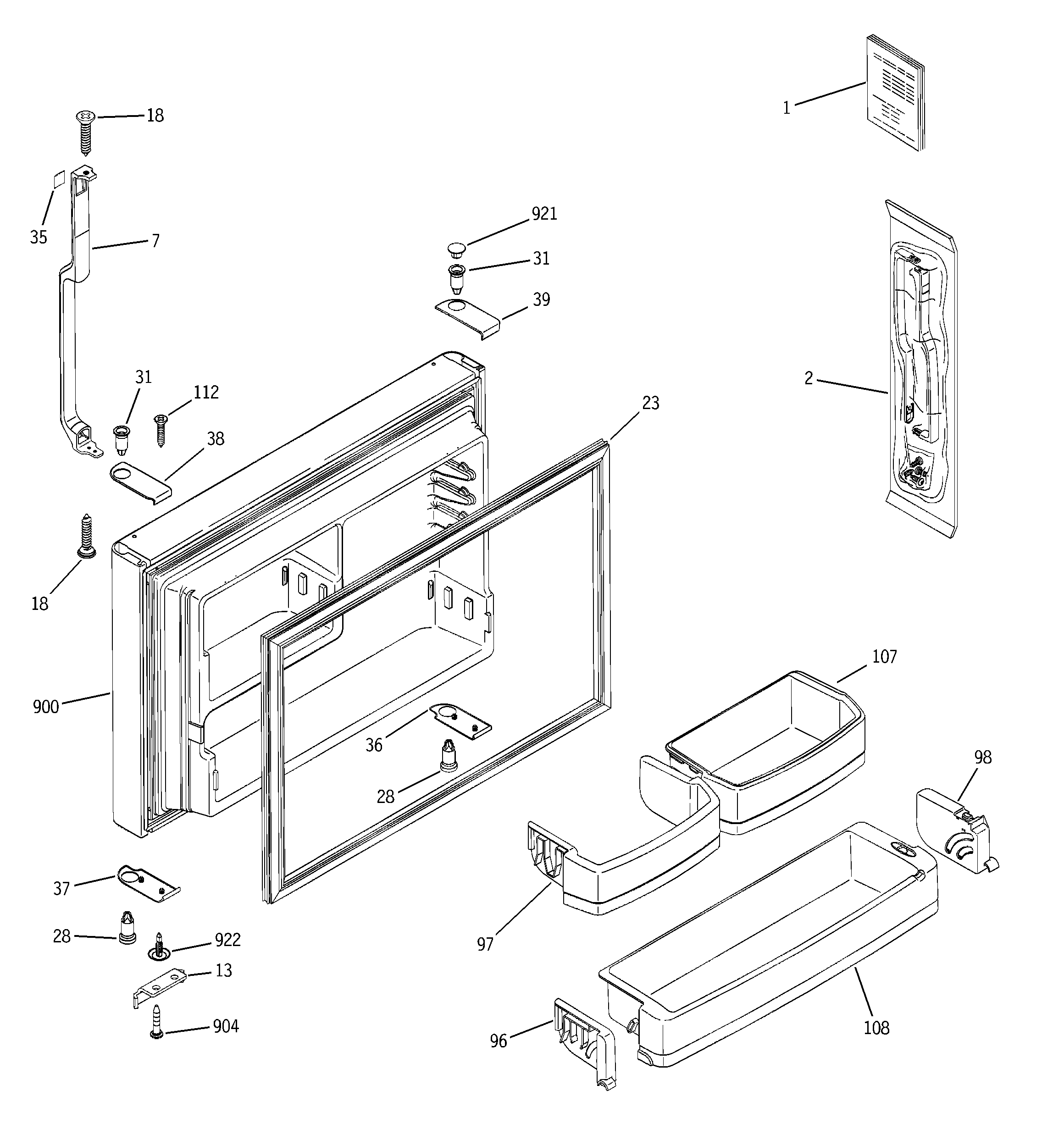 Freezer door