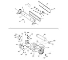 GE EGD4500D0WW backsplash, blower & motor assembly diagram