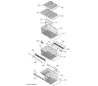 GE PSC23SHNABS freezer shelves diagram
