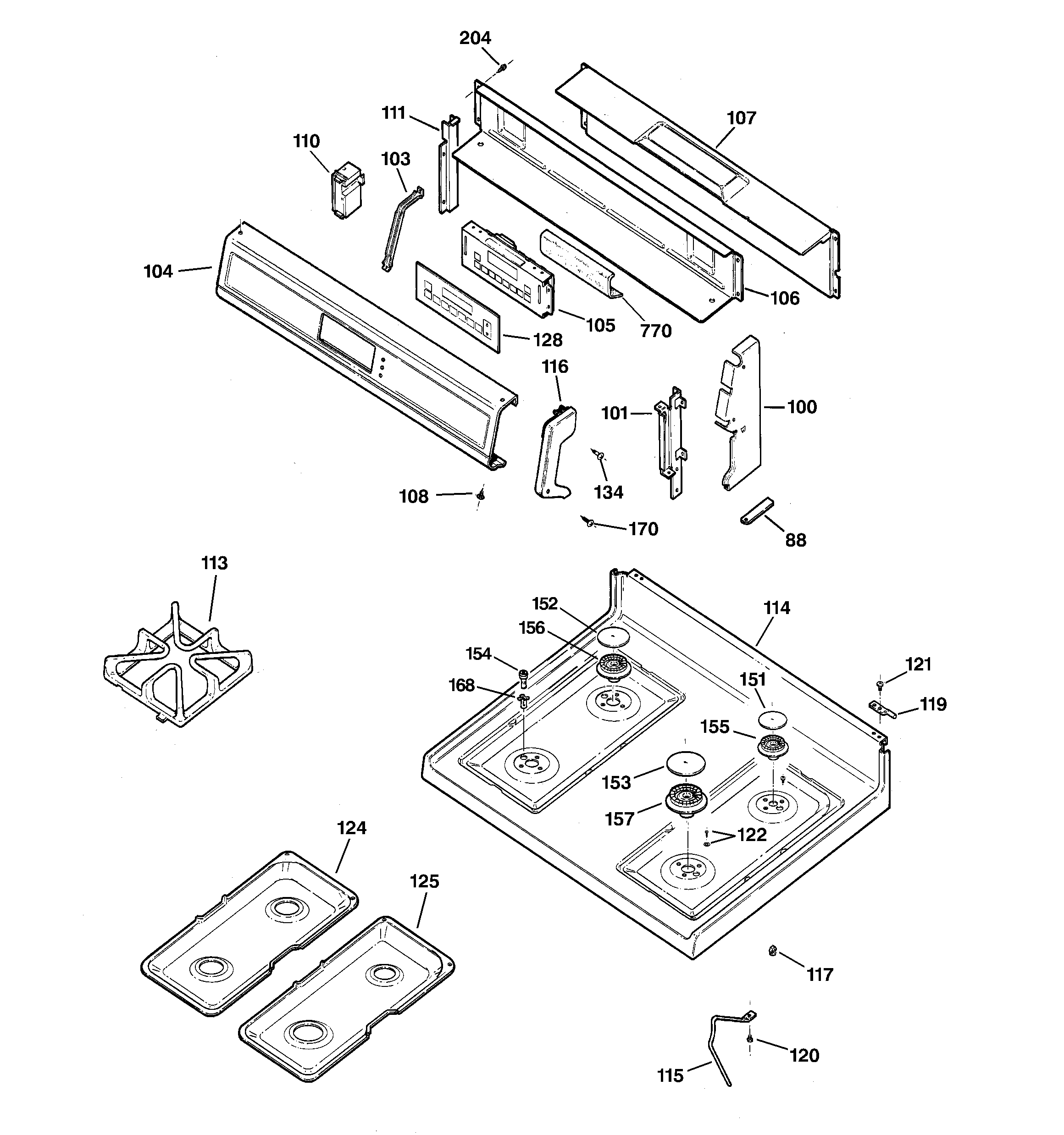 CONTROL PANEL & COOKTOP