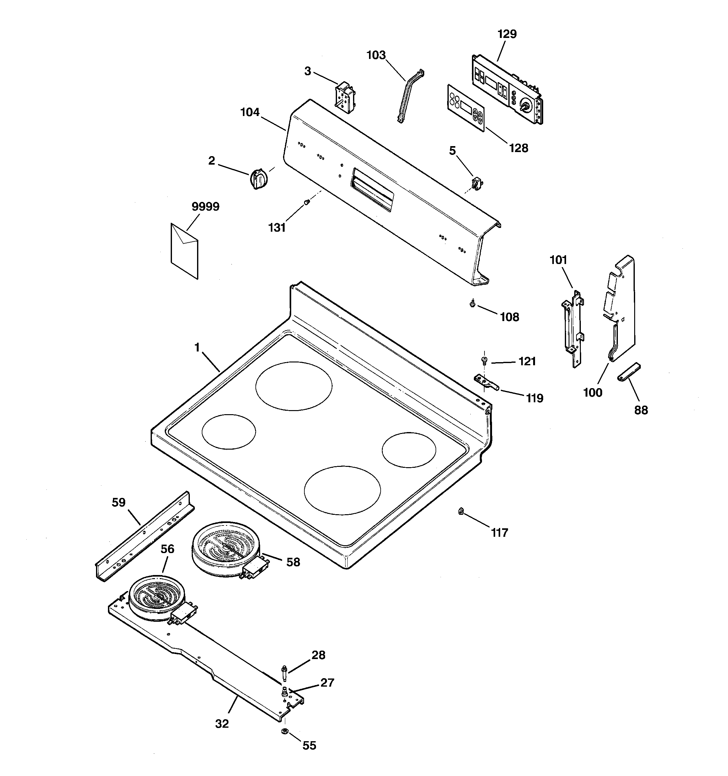 CONTROL PANEL & COOKTOP