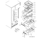 GE GST25KGMDWW fresh food shelves diagram