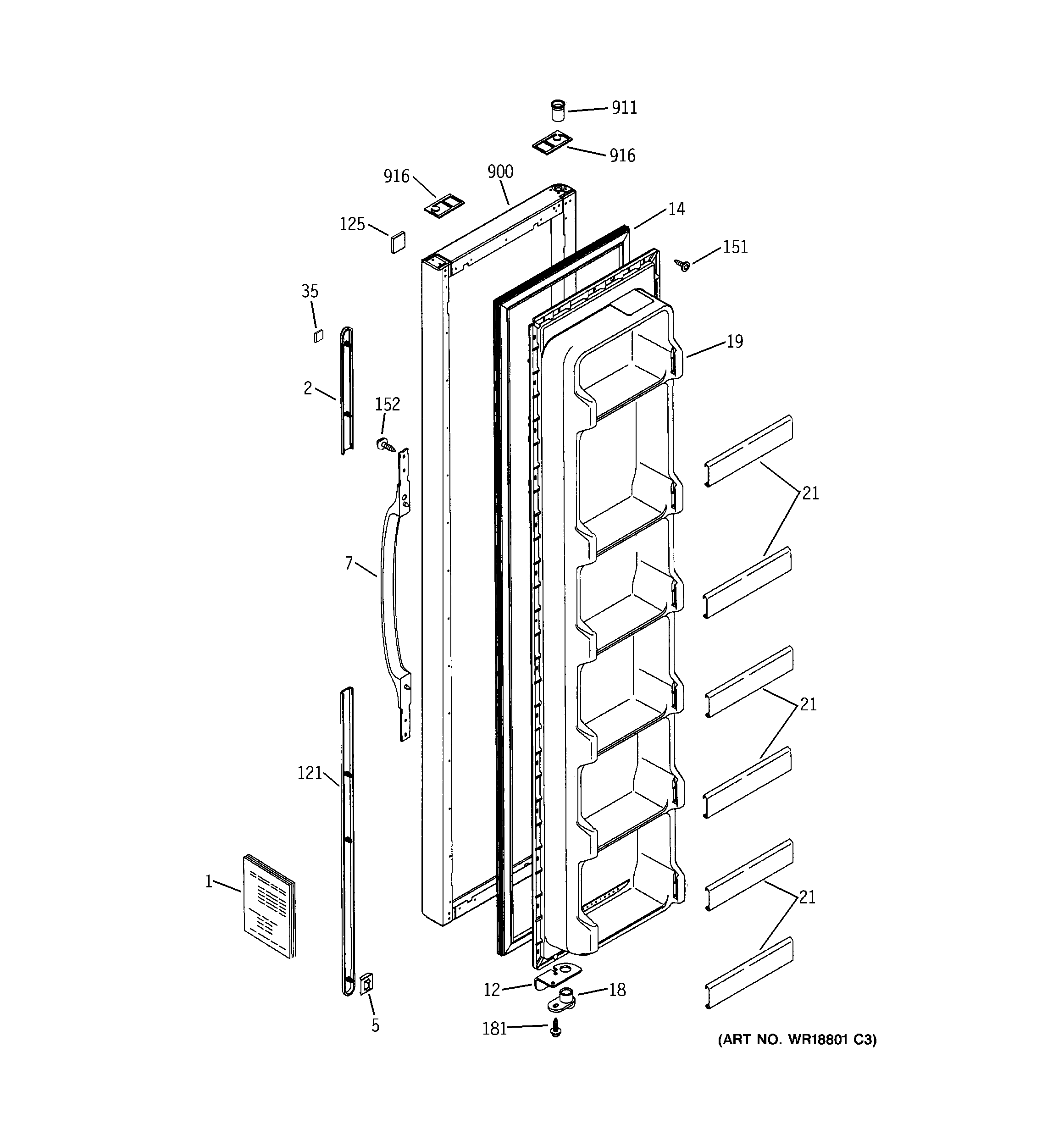 Freezer door