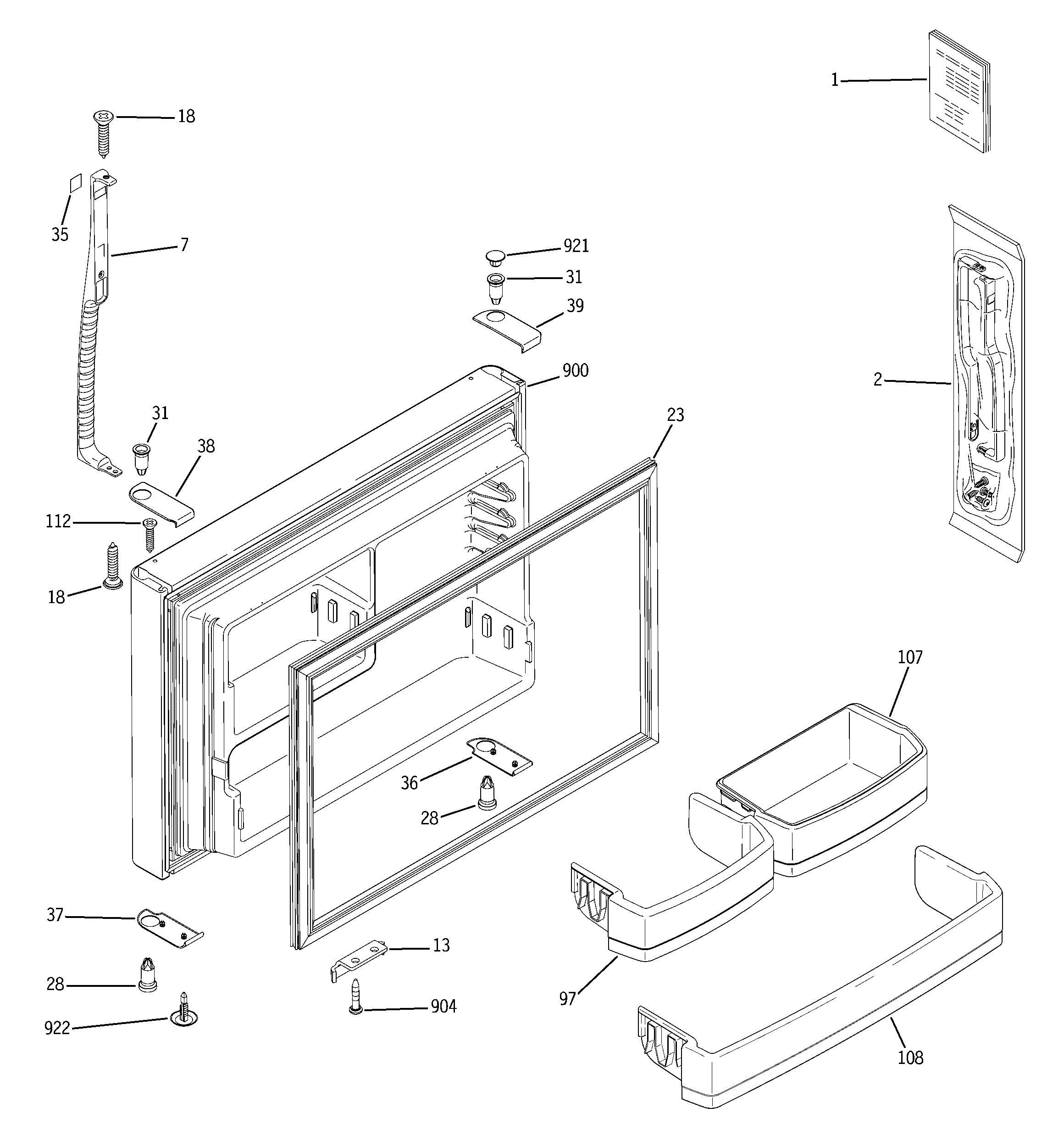 Freezer door
