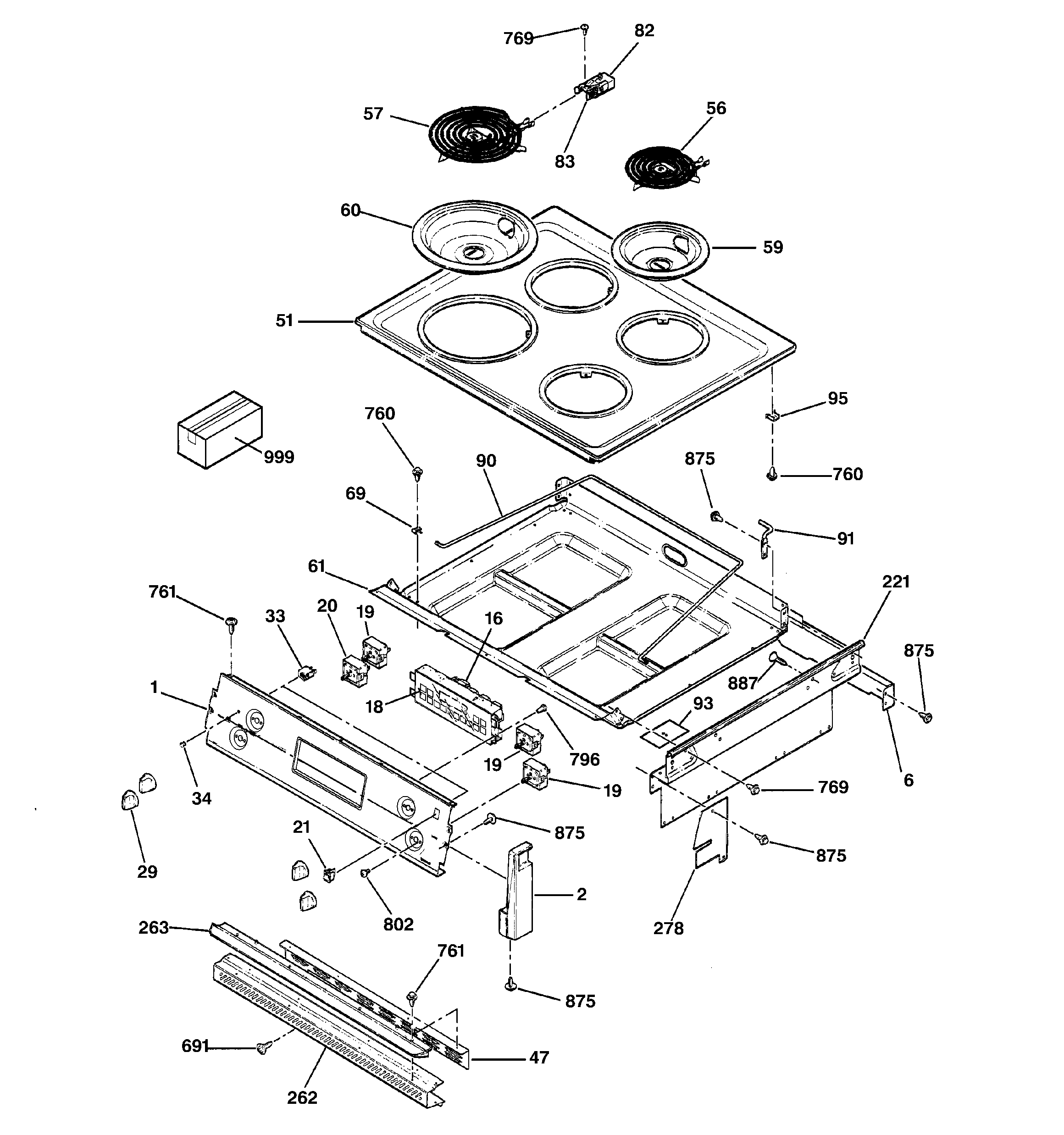 CONTROL PANEL & COOKTOP