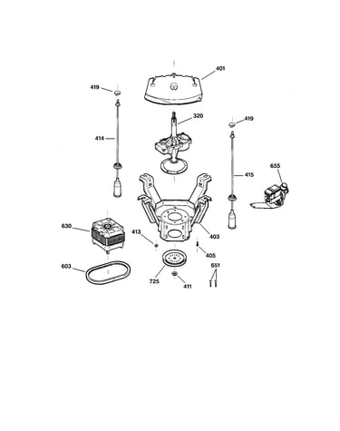 Suspension, pump & drive components