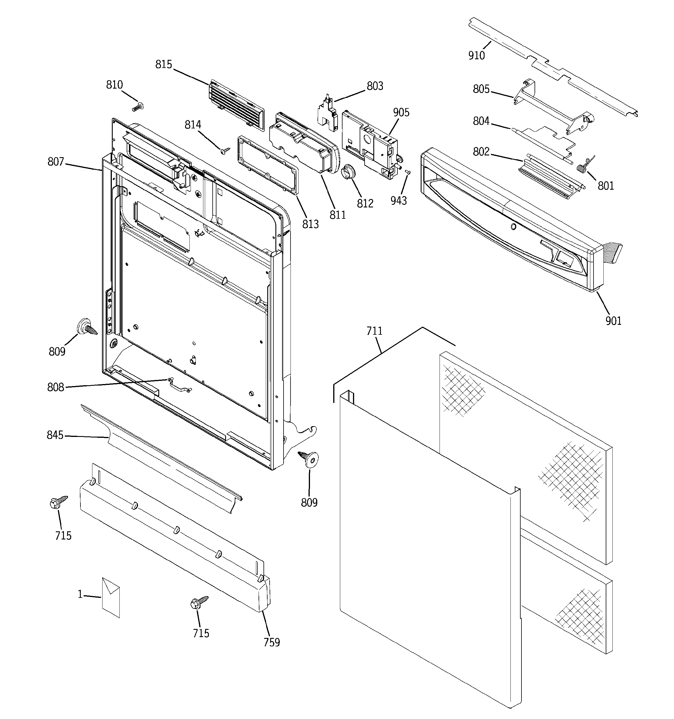 Escutcheon & door assembly