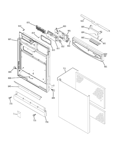 Escutcheon & door assembly