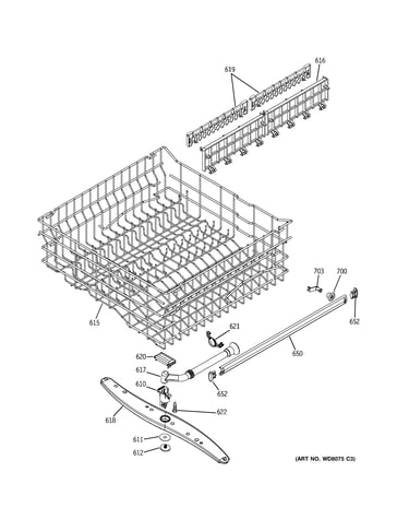 Upper rack assembly