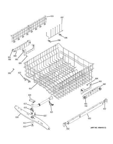 Upper rack assembly