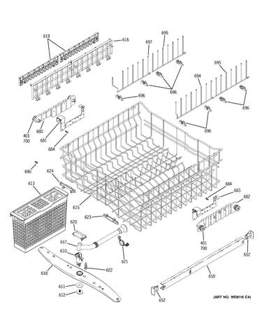 Upper rack assembly