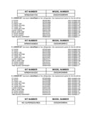 Replacement parts list