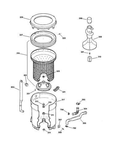 Tub, basket & agitator