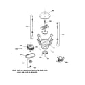 GE WWSR3090T6WW suspension, pump & drive components diagram