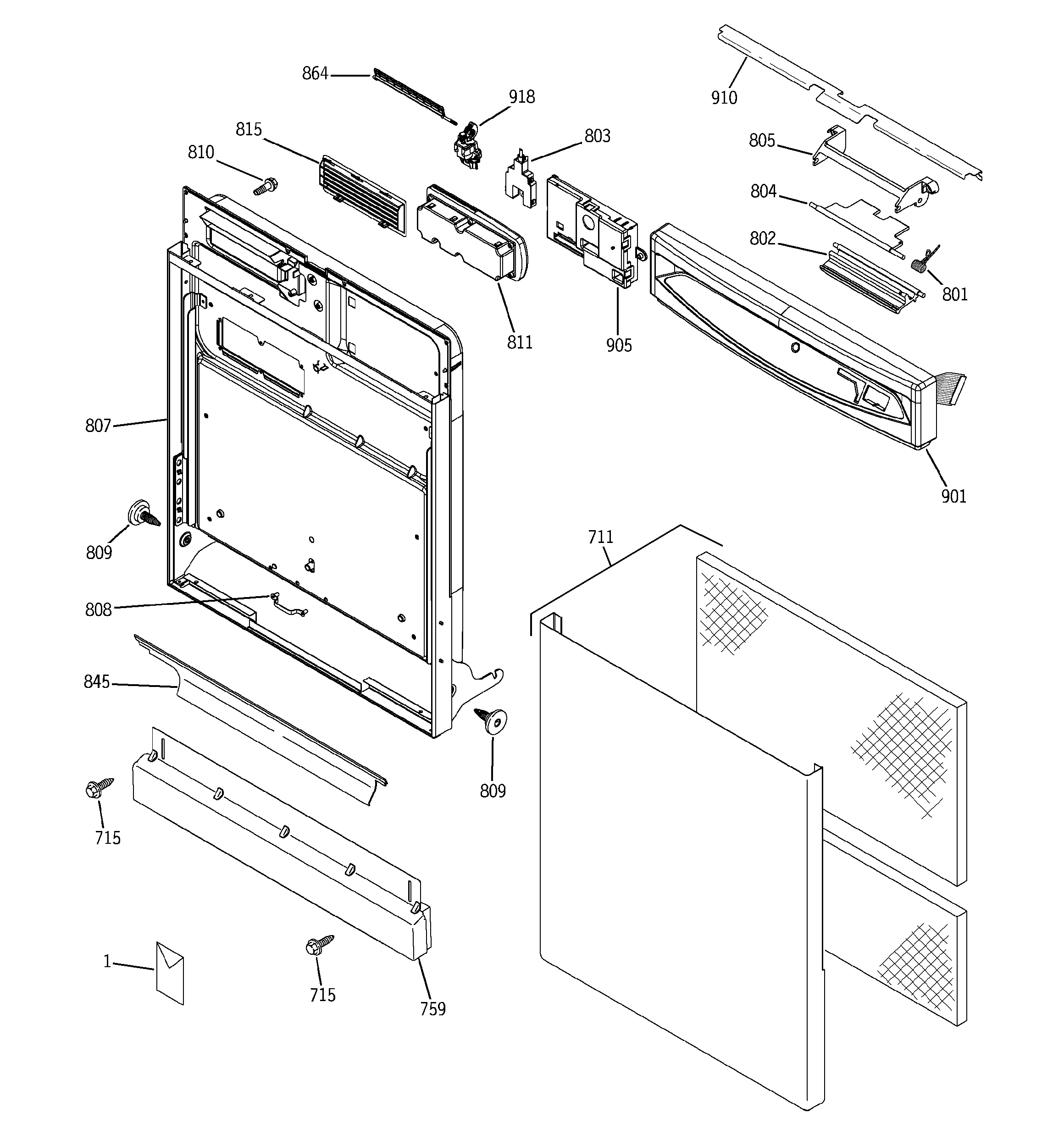 Escutcheon & door assembly