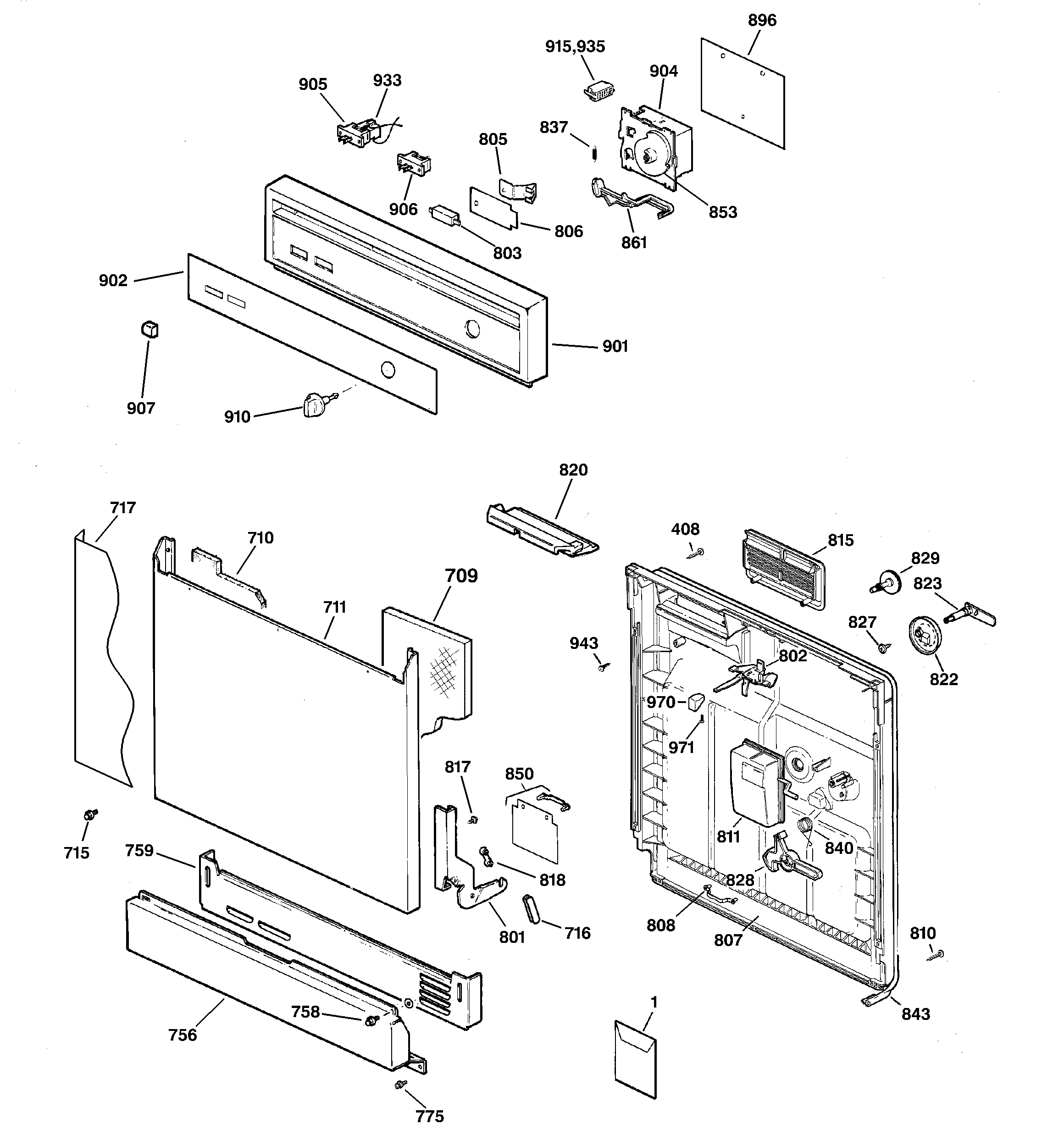 Escutcheon & door assembly