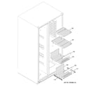 GE PSR26LSQASS freezer shelves diagram