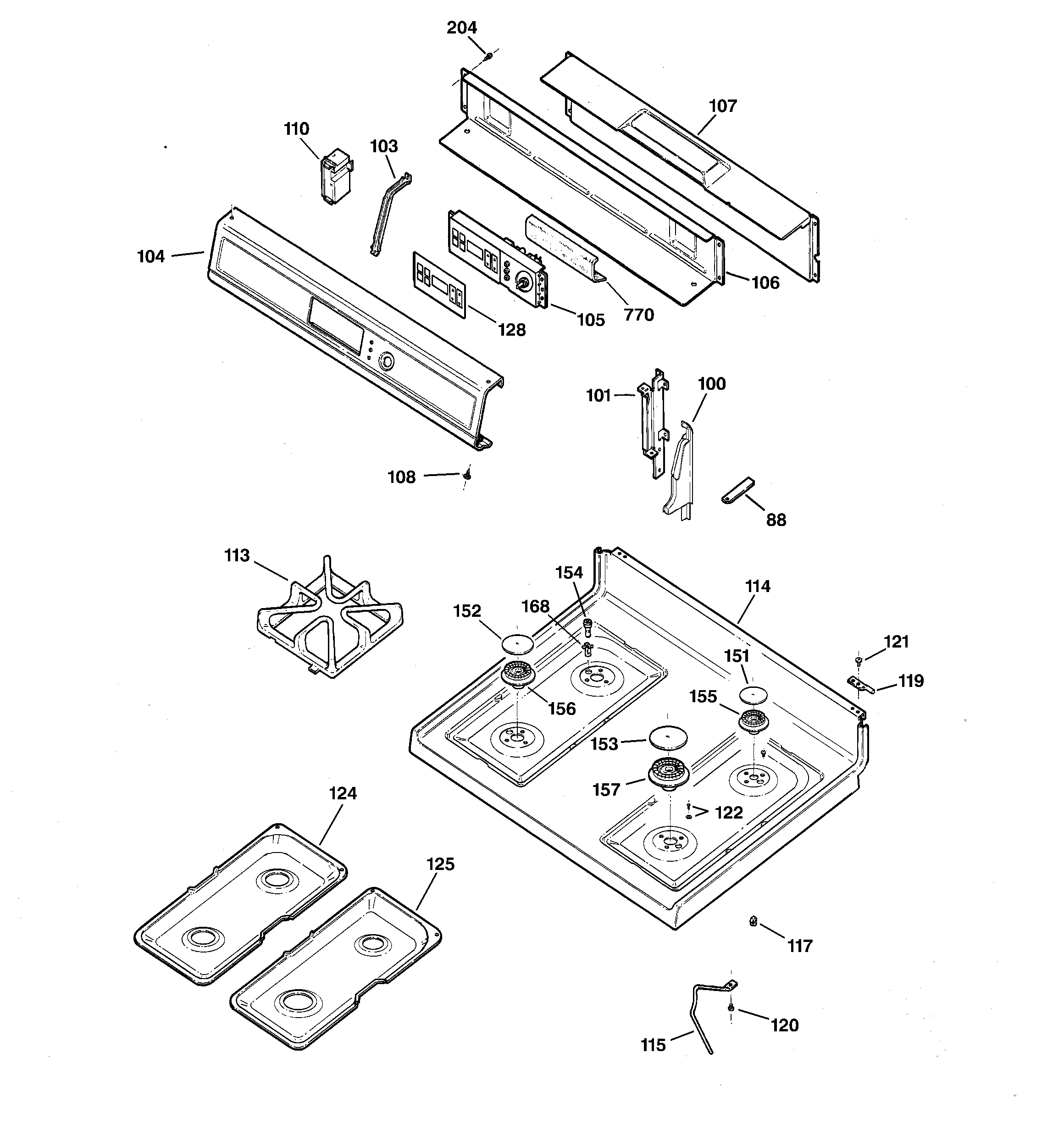 CONTROL PANEL & COOKTOP