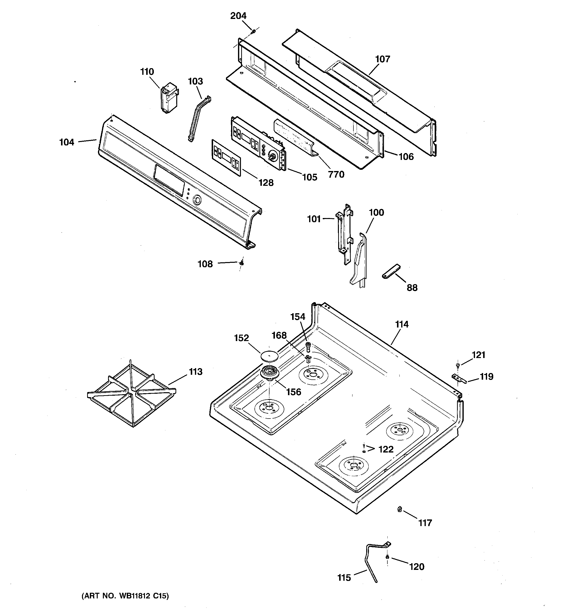 CONTROL PANEL & COOKTOP