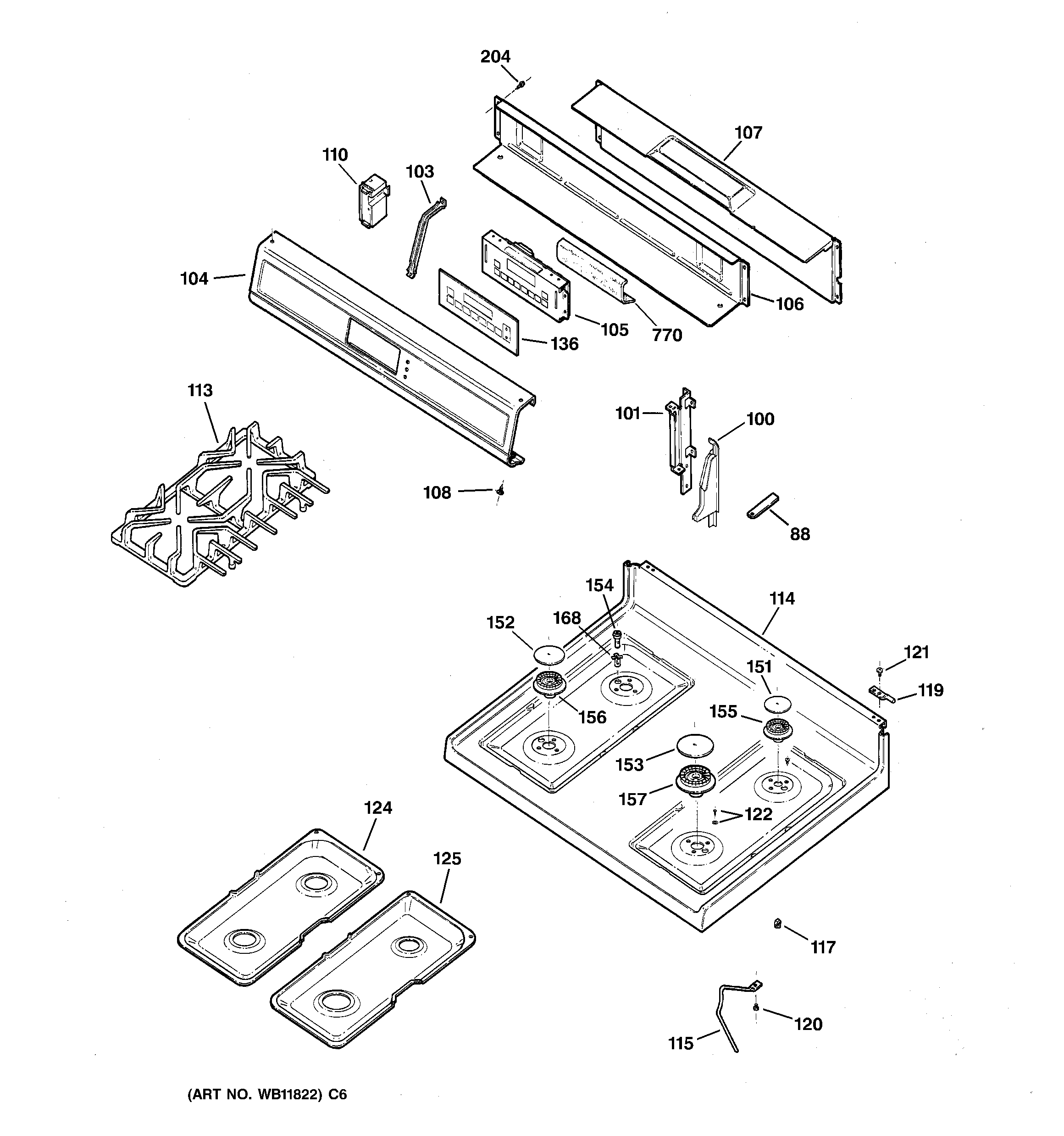 CONTROL PANEL & COOKTOP