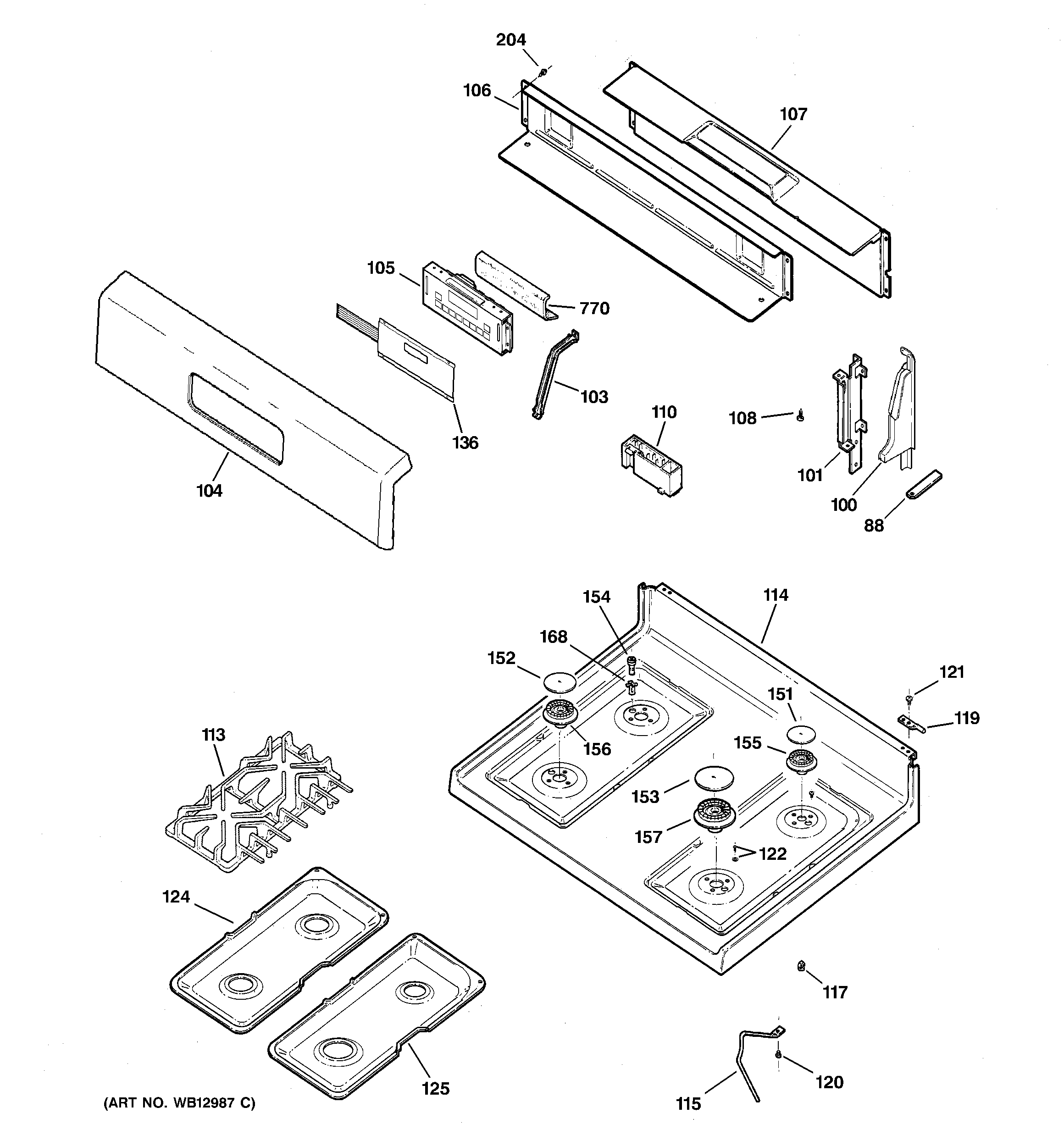 CONTROL PANEL & COOKTOP