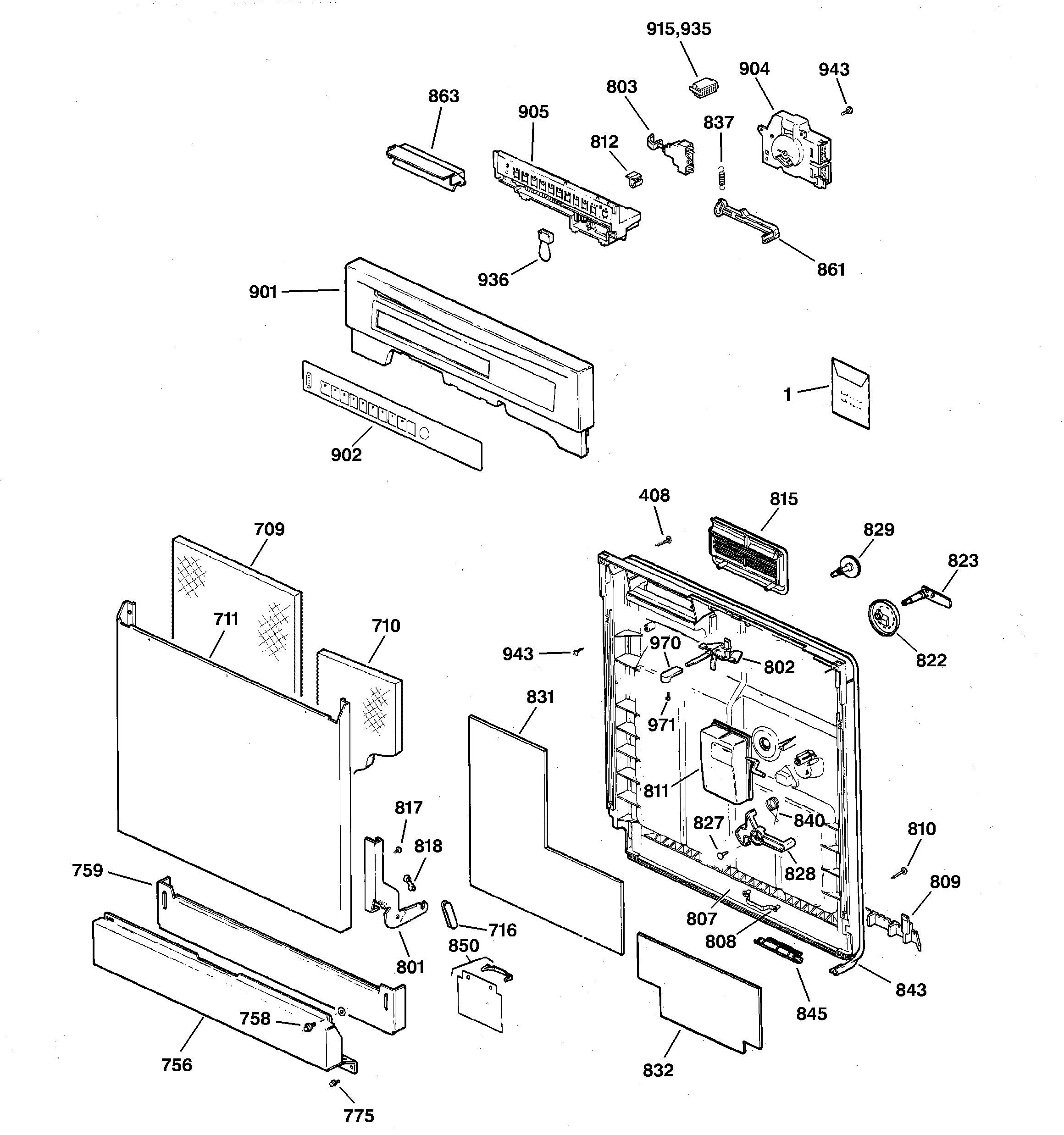 ESCUTCHEON & DOOR ASSEMBLY