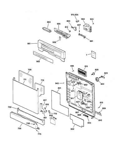 Escutcheon & door assembly