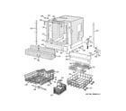 GE PDW8000G0CC basket & wrap assembly diagram