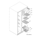 GE GSR23YBPAWW freezer shelves diagram