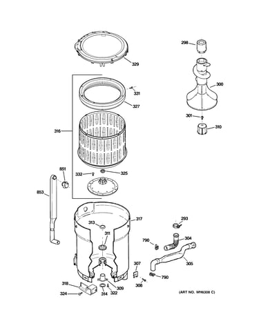Tub, basket & agitator